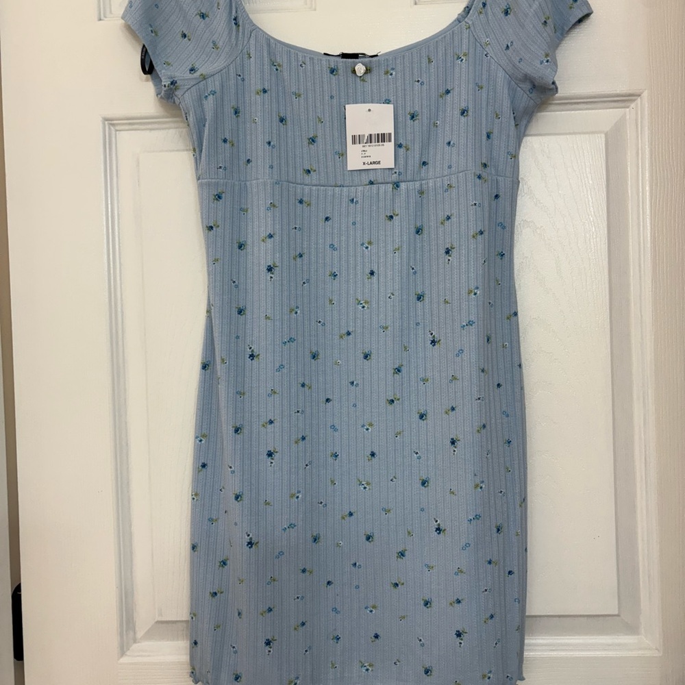 Blue Floral Women's Dress